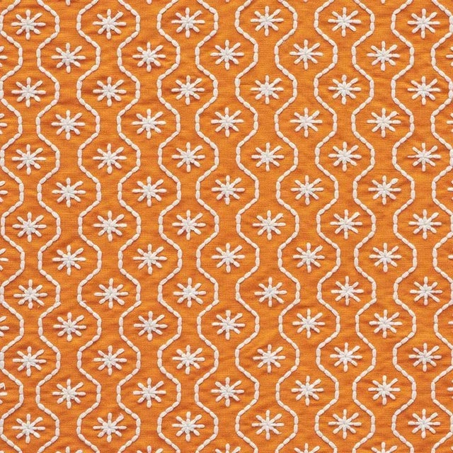 Sample - Schumacher Gigi Embroidery Fabric in Orange For Sale