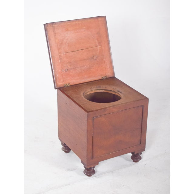 English Wooden Bedside Table with Sanitary Container, 1920s For Sale - Image 6 of 8
