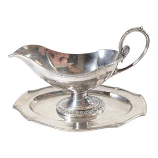 20th Century Silverplate Gravy Boat by Wmf in French Empire Style For Sale