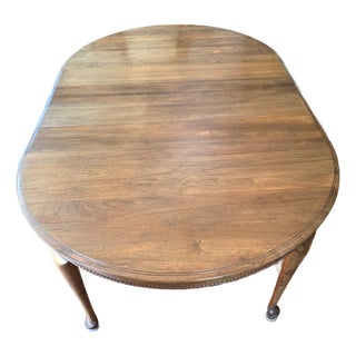 Antique Walnut Dining Room Table, Queen Anne Style, 8 Leaves For Sale