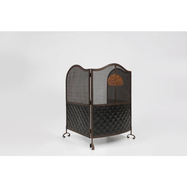 French Art Deco Fireplace Screen in Wrought Iron, 1890s For Sale - Image 4 of 16
