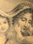 This beautiful drawing of a mother holding two small children is signed and dated along the lower left edge "Aline...