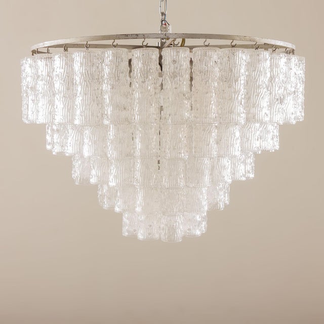 1970s Italian Murano Glass Chandelier attributed to Venini, 1970s For Sale - Image 5 of 13