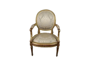 Vintage Louis XVI Style French Gilt Chair
