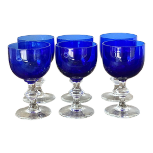 Vintage Cobalt Blue Stemware - Set of 6