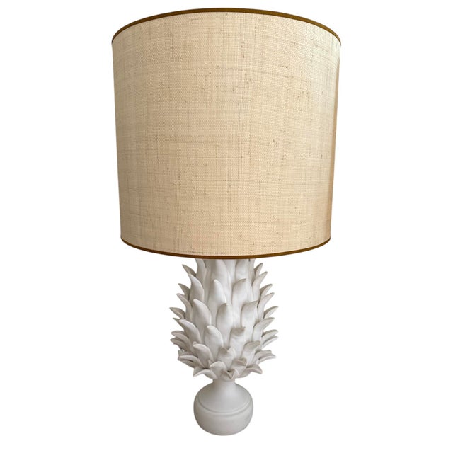 French Jean Roger Paris Flame Large Model Matte White Lamps W" Shades - A Pair For Sale - Image 3 of 12