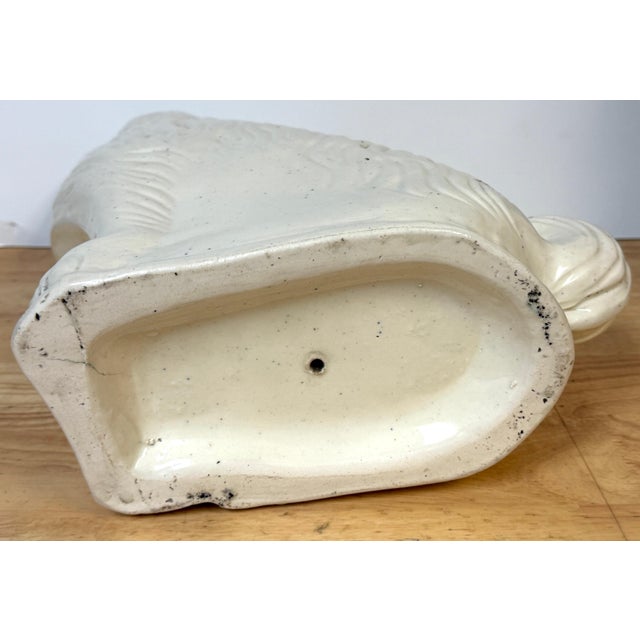 Figurative Large 19th C. English Staffordshire Pottery Spaniels, Great Scale & Expressions For Sale - Image 3 of 18