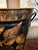Vintage English Planter Jardiniere Urn Shell Decoupage Black Tole Coastal Décor For Sale In Dallas - Image 6 of 17