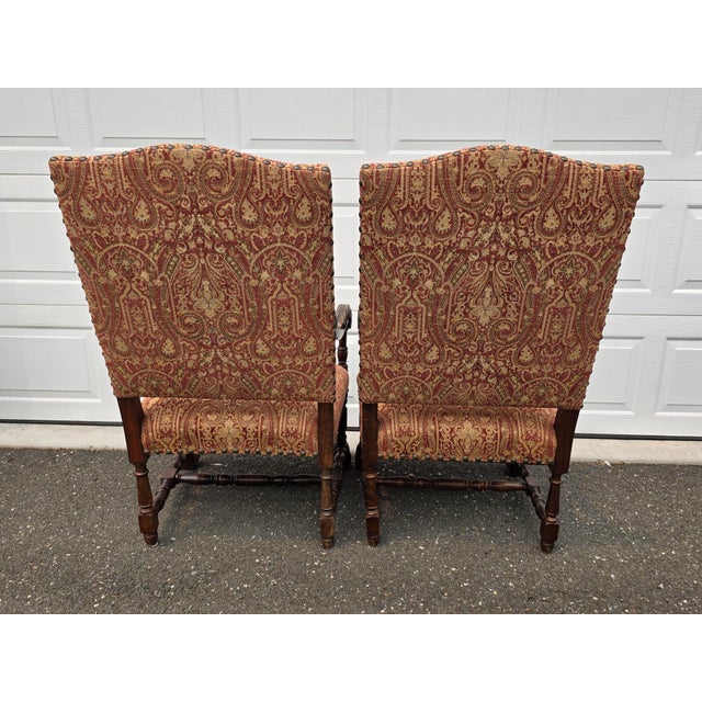 Late 19th C. Danish Louis XIV Throne Style Chairs- A Pair For Sale - Image 12 of 13