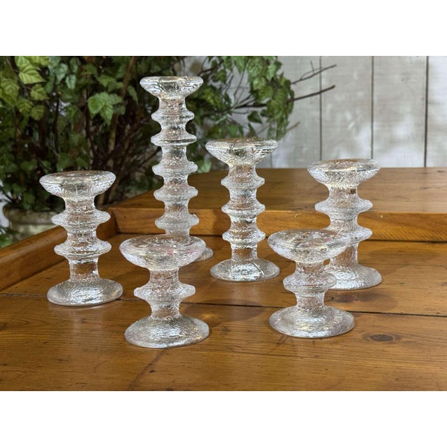 Glass Festivo Glass Candlesticks by Timo Sarpaneva for Littala, 1960s, Set of 6 For Sale - Image 7 of 12