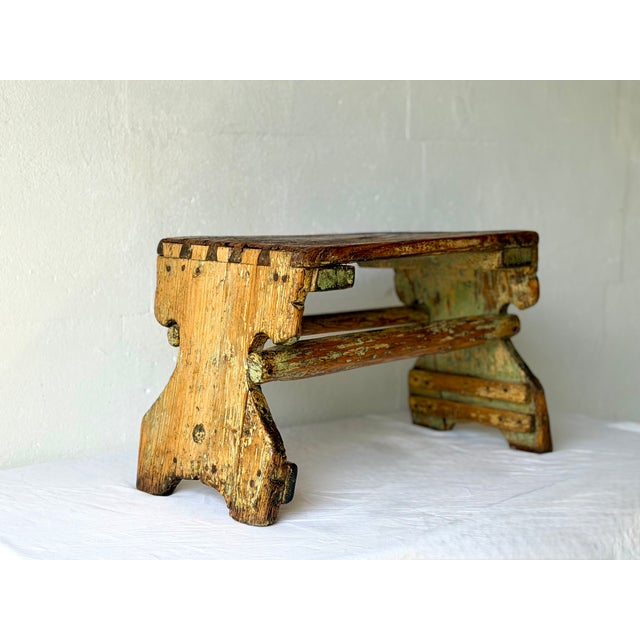 Antique Rustic Wooden Bench, 1890s For Sale - Image 16 of 16