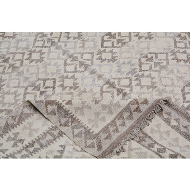 Contemporary Afghan Navajo Style Flatweave Wool Rug,10'X13'2" For Sale In New York - Image 6 of 6