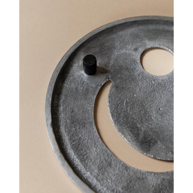 Vintage Metal Smiley-Face Shape Coaster, Italy, 1980s For Sale - Image 8 of 11