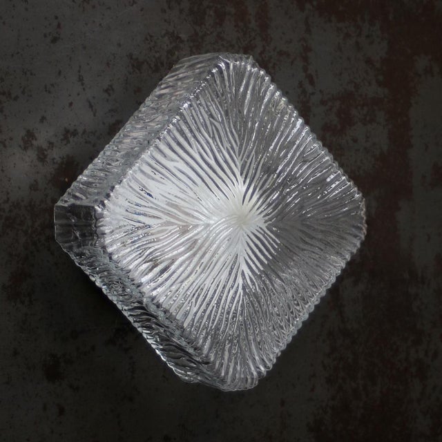 Metal Mid-Century Square Clear Glass Wall Lamp Sconces For Sale - Image 7 of 11