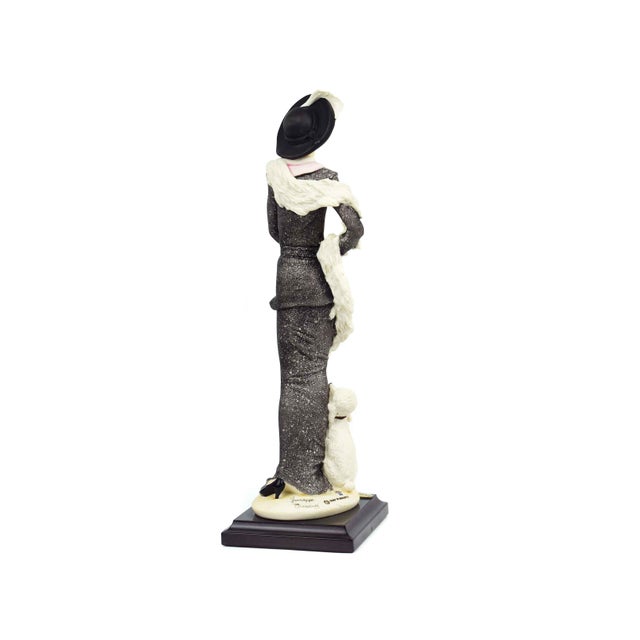 1980s 1987 Giuseppe Armani Lady With Poodle Signed Sculpture Florence Italian Figurine For Sale - Image 5 of 12