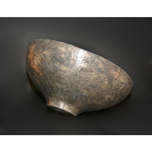 Mid 20th Century Hammered Silver Bowl Hand Crafted Modern For Sale - Image 9 of 15