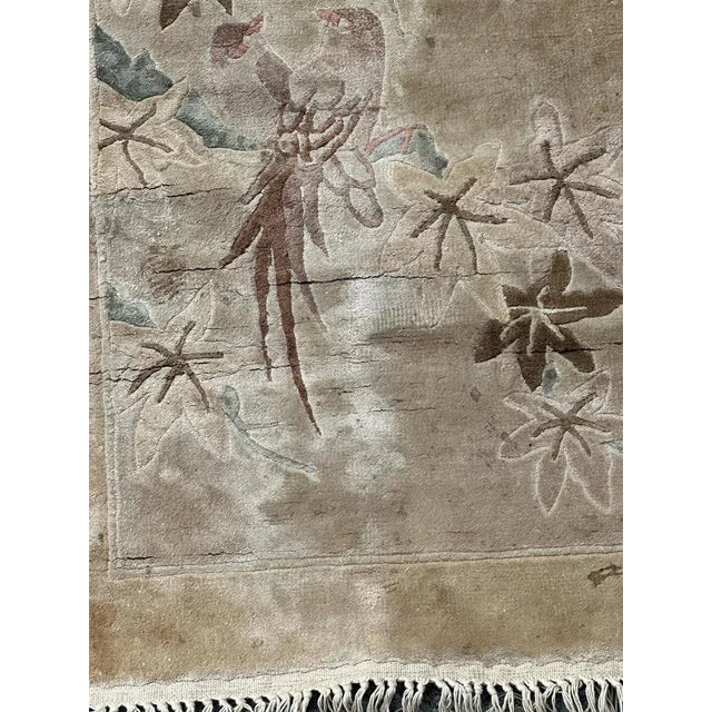 Small Vintage Silk Chinese Pictorial Rug, 1990s For Sale - Image 4 of 10