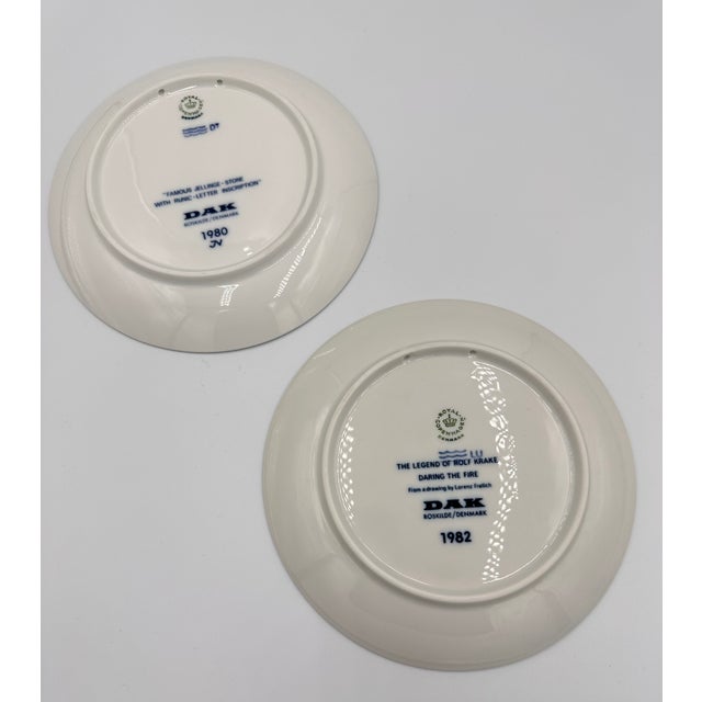 Ceramic Dak Royal Copenhagen Denmark Annual Plate 1980, 1982 Collectible 2pc Set For Sale - Image 7 of 8