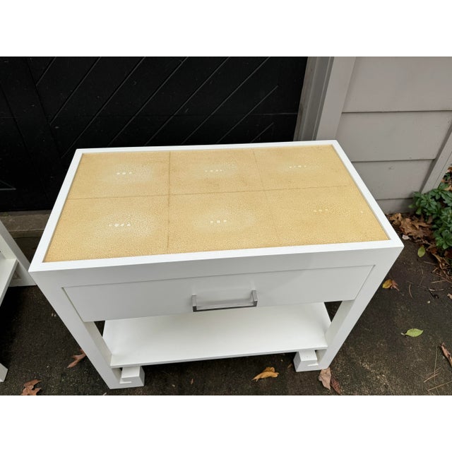 Wood Fabulous Pair of White Lacquered Night Stands For Sale - Image 7 of 11