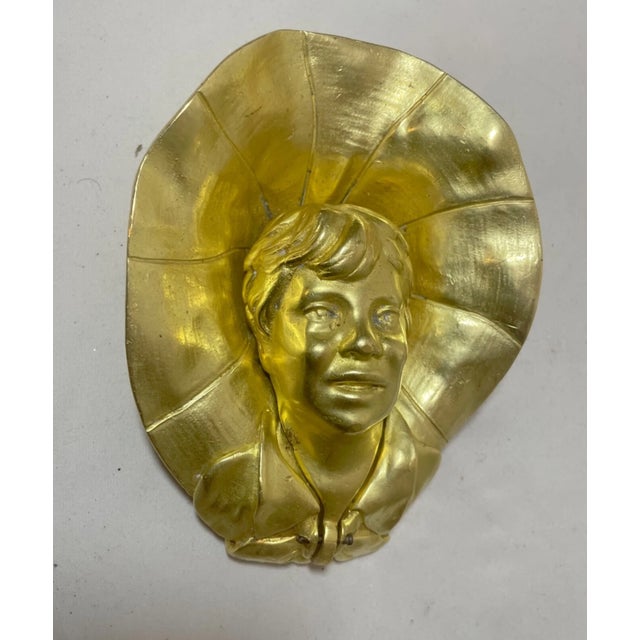 Up for sale is a high quality antique figural gilt brass inkwell stand. The piece is cast out of extremely thick gilded...