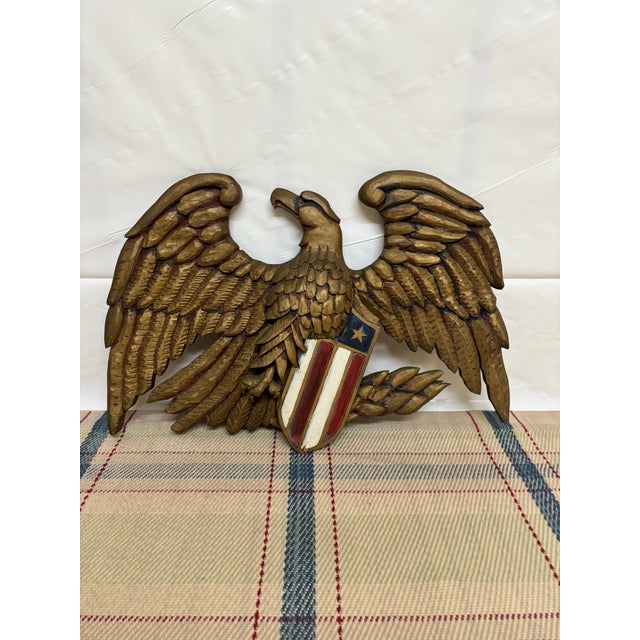 American Vintage Patriotic American Bald Eagle Wall Plaque For Sale - Image 3 of 9