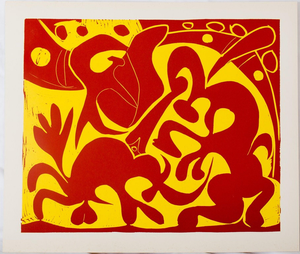 Pablo Picasso, Red and Yellow Spade, Etching