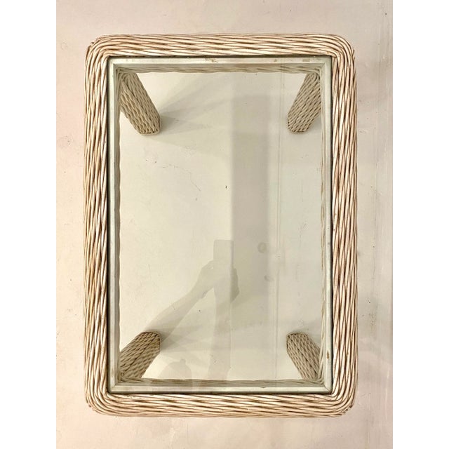 1980s Coastal Chic Cerused Rattan Side Table For Sale In Miami - Image 6 of 10
