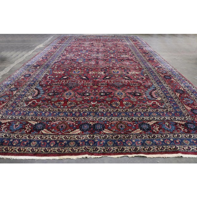 Textile Antique Persian Mashhad Rug - 10'05 X 18'11 For Sale - Image 7 of 9