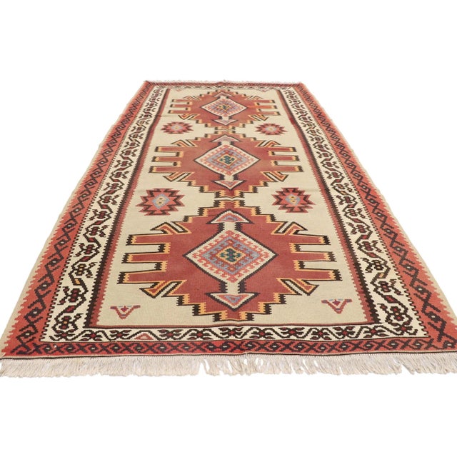 Tribal Vintage Turkish Kilim Rug - 05'05 X 09'10 For Sale - Image 3 of 9