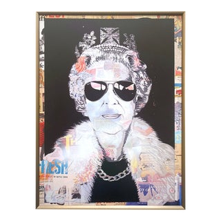 Mr. Brainwash " Queen Aviator " Authentic Lithograph Print Framed Pop Art Poster For Sale