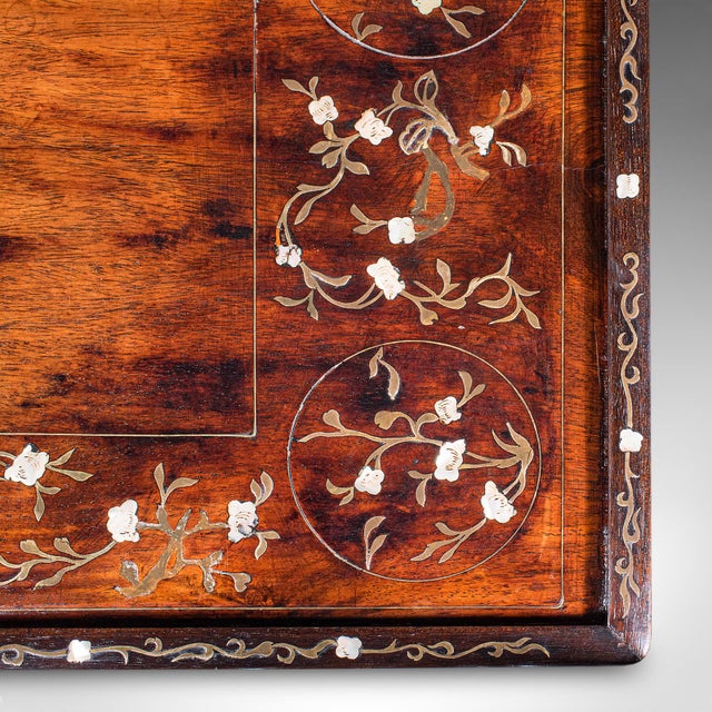 Wood Antique Colonial Serving Tray, Anglo Indian Teak, Afternoon Tea Slide, Victorian For Sale - Image 7 of 10