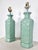 Vintage pair of plaster faux bamboo lamps, newly lacquered in Benjamin Moore high gloss "Winchester Sage".