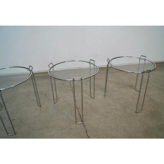 1970s 1970’s Saporiti Italian Chrome Nesting Drink Tables - Set of Three For Sale - Image 5 of 13