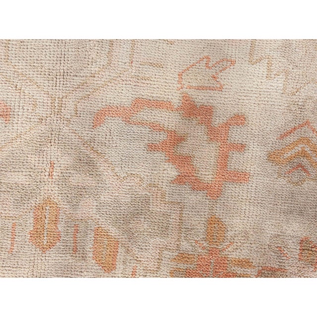 Antique Turkish Oushak Rug For Sale - Image 9 of 10