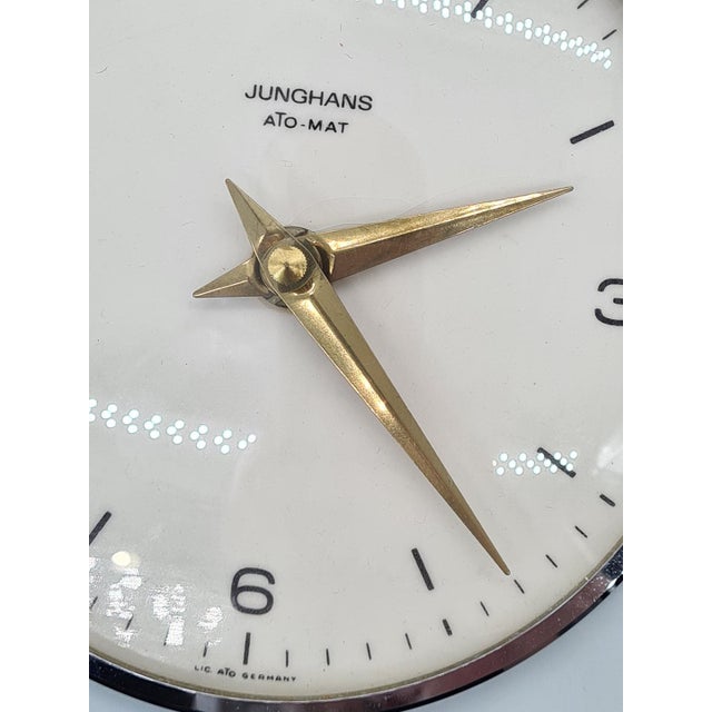 1970s Ceramic Ato-Mat Wall Clock from Junghans, Germany, 1970s For Sale - Image 5 of 12
