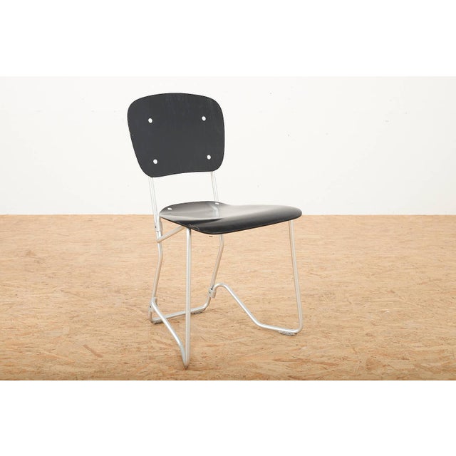 Alu Flex Chair in Aluminum Frame and Black Plywood Seat and Back from Armin Wirth, 1951 For Sale - Image 6 of 15