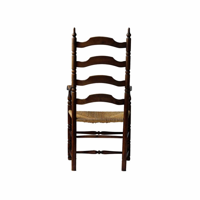 Ladder Back Armchairs Antique - A Pair For Sale - Image 4 of 7