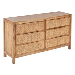 Eldridge Wood Dresser With Six Drawers by Loomlan For Sale