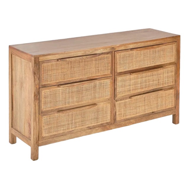 Eldridge Wood Dresser With Six Drawers by Loomlan For Sale