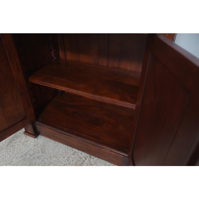 Mahogany Continental Style 2 Drawer 2 Door Tall Bookcase For Sale In Philadelphia - Image 6 of 16