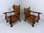 Set of Antique Leather Armchairs with Carps Print, 1890s For Sale - Image 11 of 18