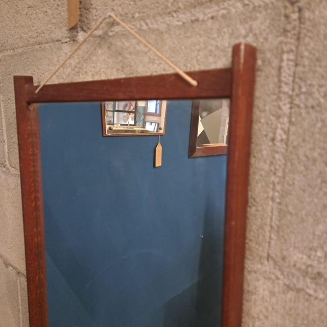 Mirror with Teak Frame For Sale - Image 3 of 4