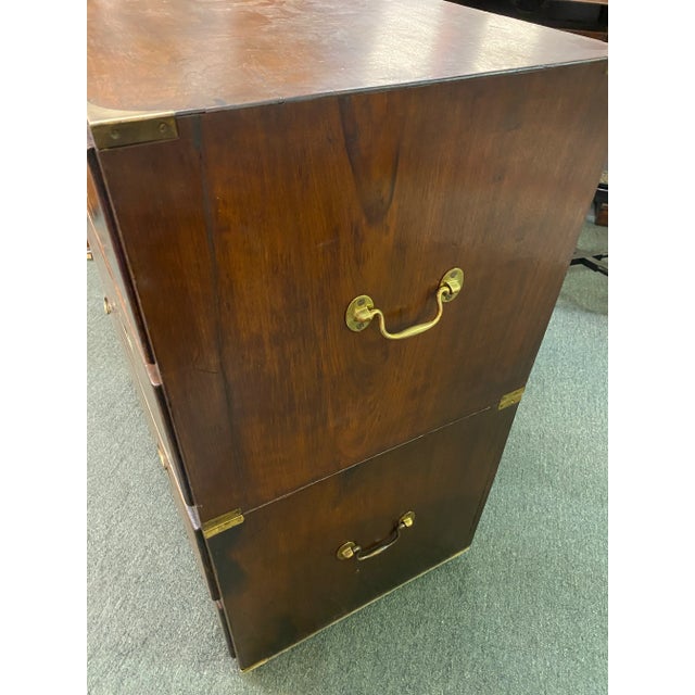 Wood English Mahogany 19thc Campaign Chest For Sale - Image 7 of 7