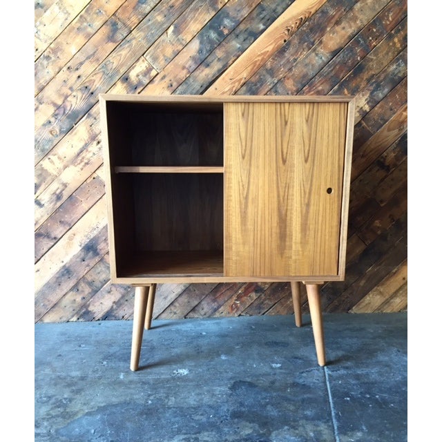 Mid-Century-Style Teak Record Cabinet | Chairish