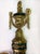 20th Century, Louis XVI Style Three-Light Gilded Bronze and Faux Malachite Sconce For Sale In Sacramento - Image 6 of 6