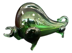 Green Crystal Bull by Gino Cenedese, Murano, 1980s