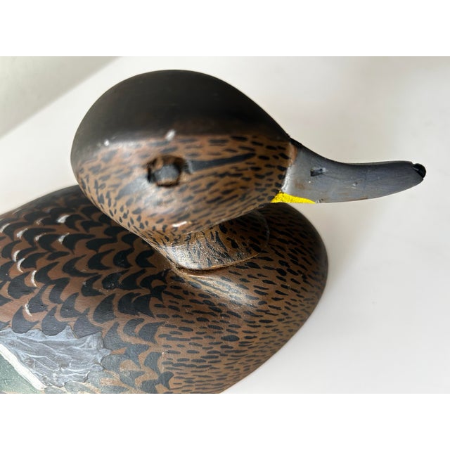 Vintage Decorative Green-Winged Teal Hen Duck Decoy For Sale - Image 9 of 11