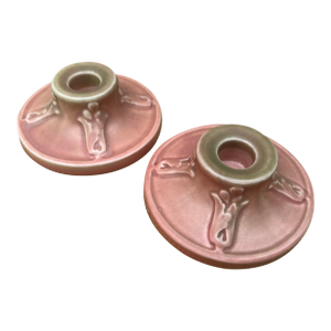 1919 Rookwood Pottery Pink Matte Candlestick Holders – Shape 2472- a Pair