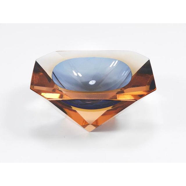 Sommerso Caviar Murano Glass Diamond Bowl by Flavio Poli attributed to Seguso, Italy, 1960s For Sale - Image 11 of 18