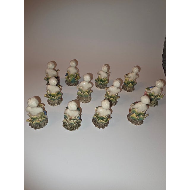 Beautiful Antique Italian Capodimonte Figural Place Card Holders 12 For Sale In San Antonio - Image 6 of 11